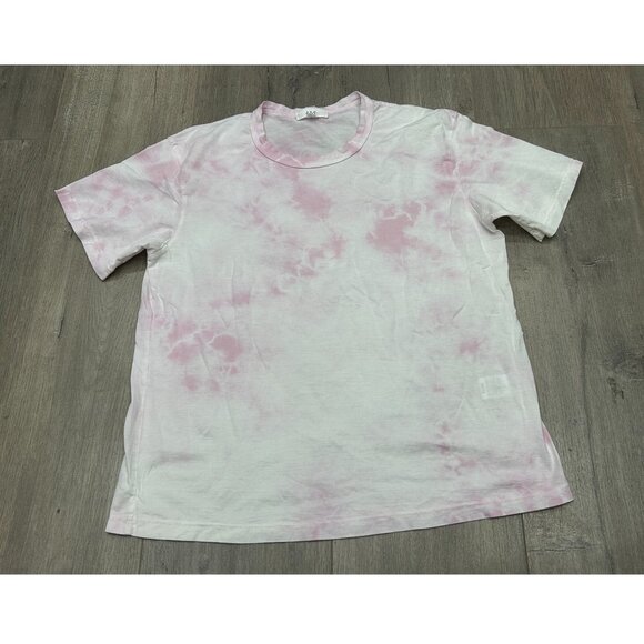 A.L.C. Oscar Pink White Tie Dye Cotton Short Sleeve Crewneck Casual Tee Size M - Picture 2 of 8